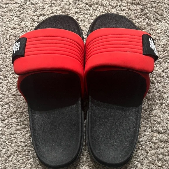Like New, Only worn once Nike Black and Red Slide Sandals - Picture 3 of 6